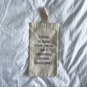 Canvas Wine Bag with Hemingway Quote